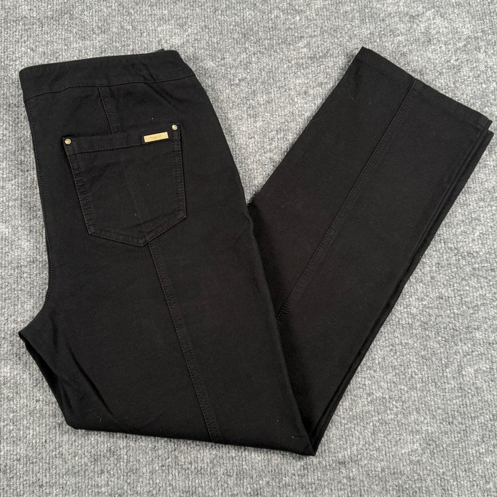 Chicos 0 Small 4 So Slimming Pants Black Pull On Straight Leg Ankle Minimalist